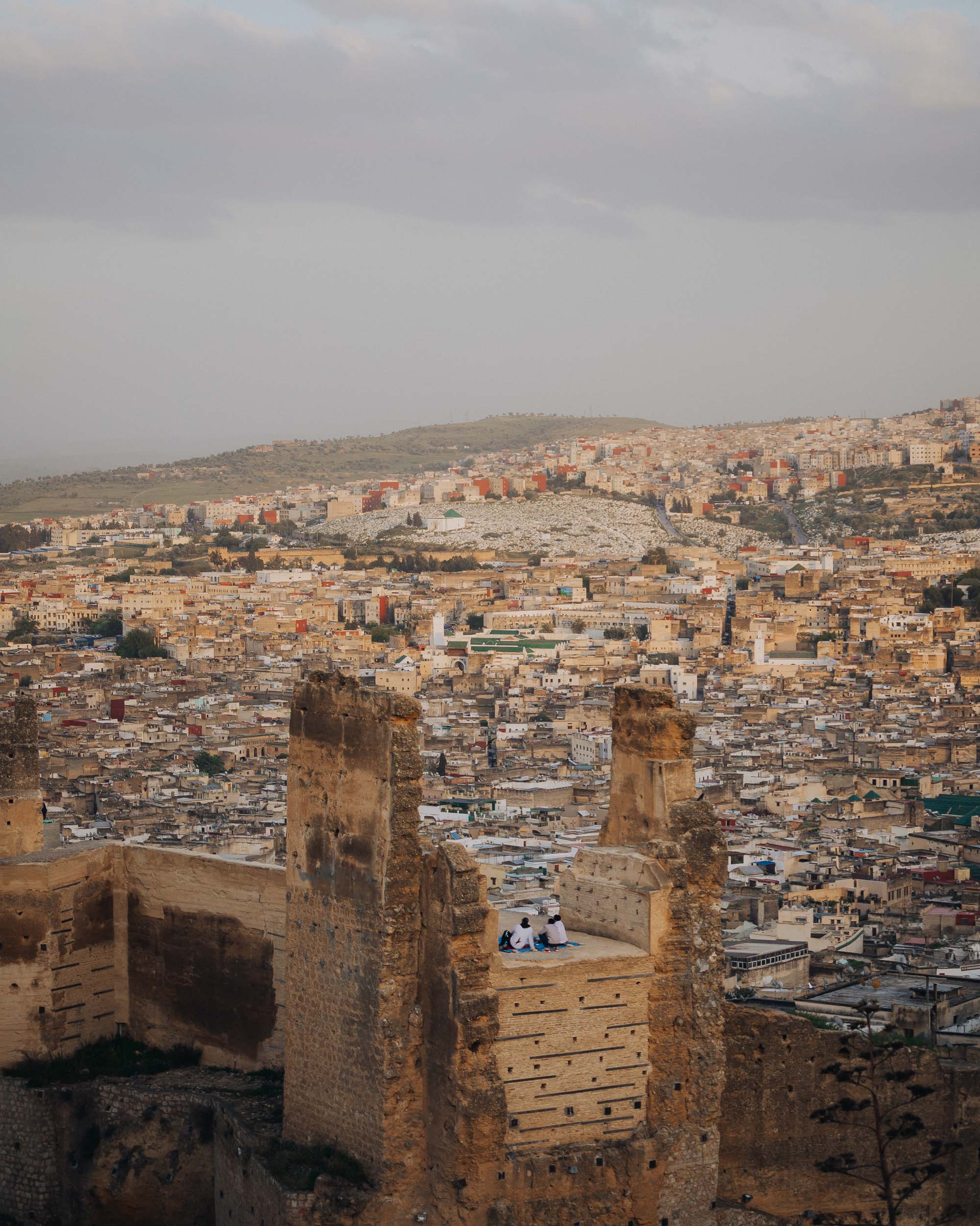 sunset over Marinid Tombs
