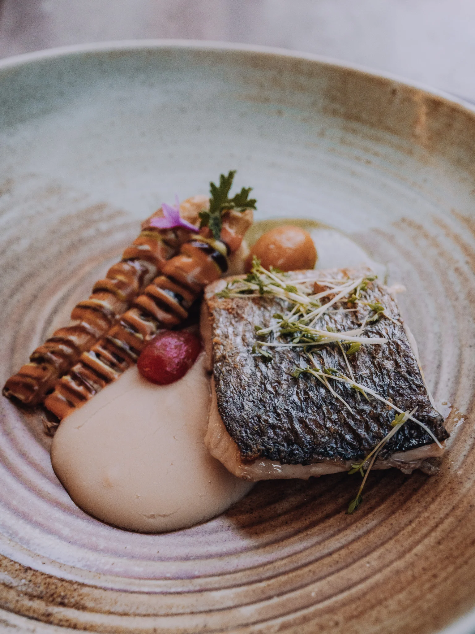 Fish main course at Quattro restaurant Four Seasons Marrakech