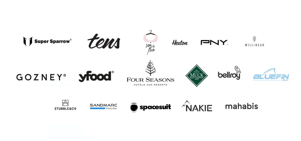 List of brands and their logos.
