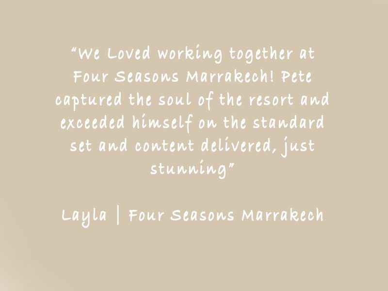 Review from Four Seasons Marrakech for Cloud9ine Media.