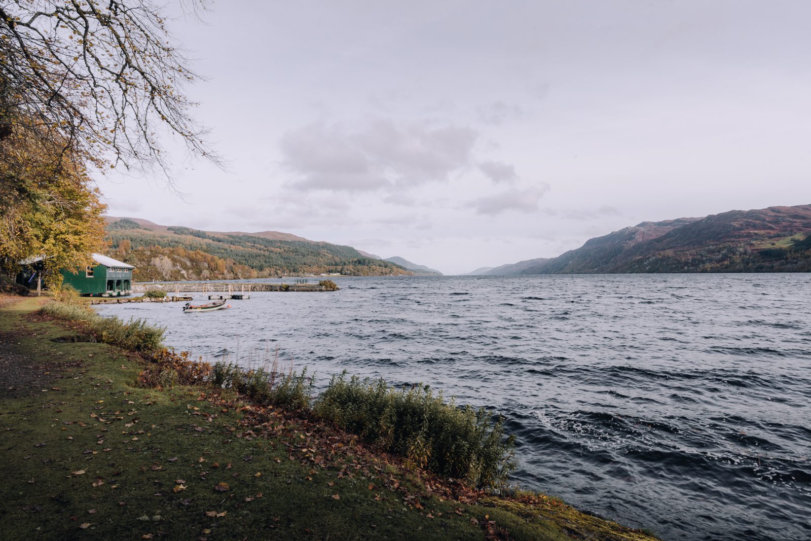 beautiful view of loch ness from the banks of the highland club