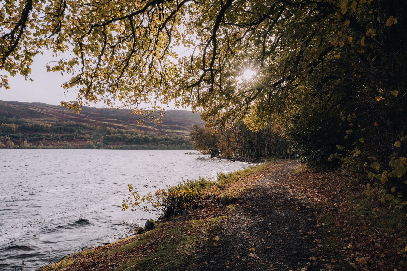 autumn sunset at loch ness