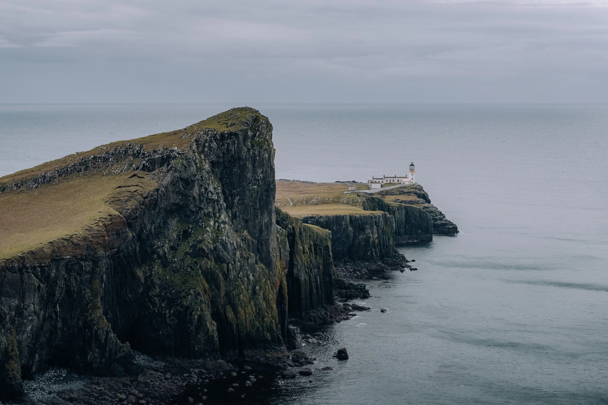 Neist Point Lighthouse overlooking Scotland's rugged western coastline