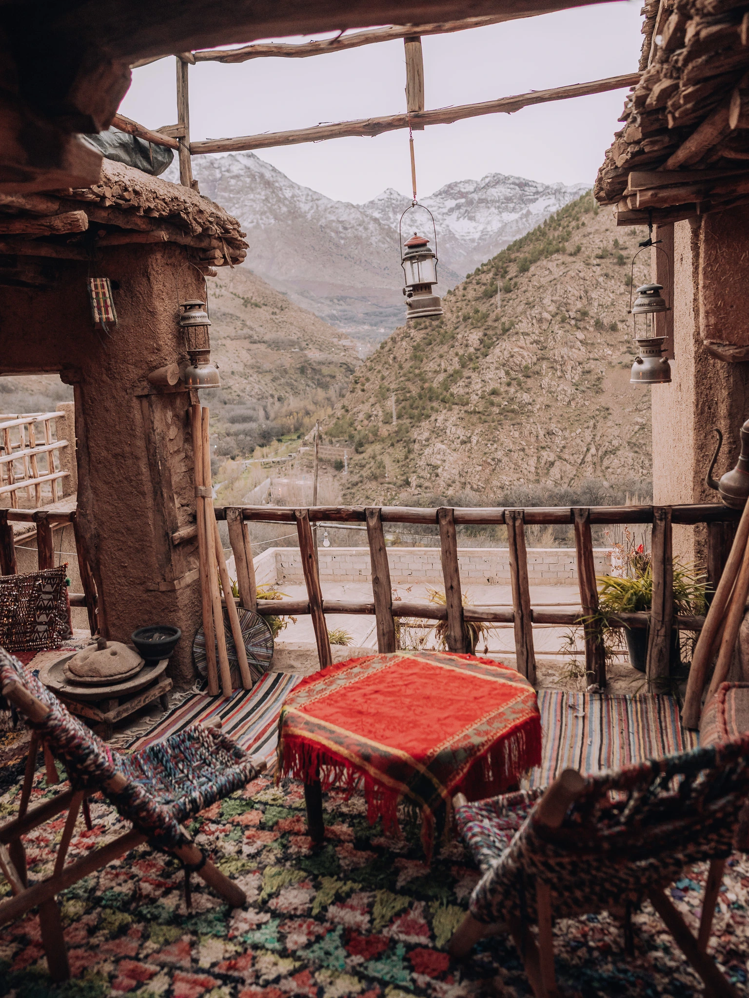 Traditional Berber lodge in a village in the Atlas Mountains