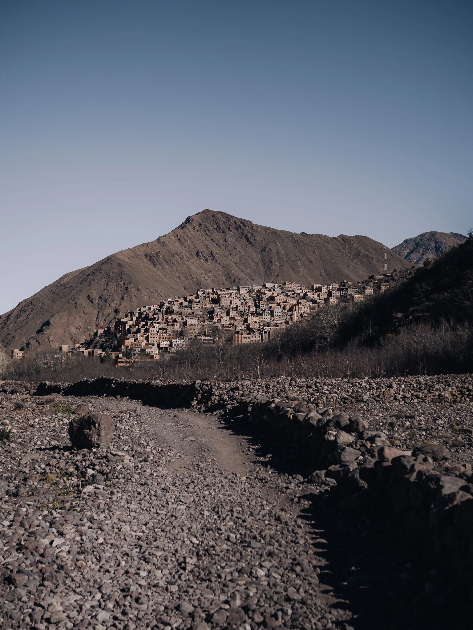 Traditional Berber village in the Atlas Mountains early morning