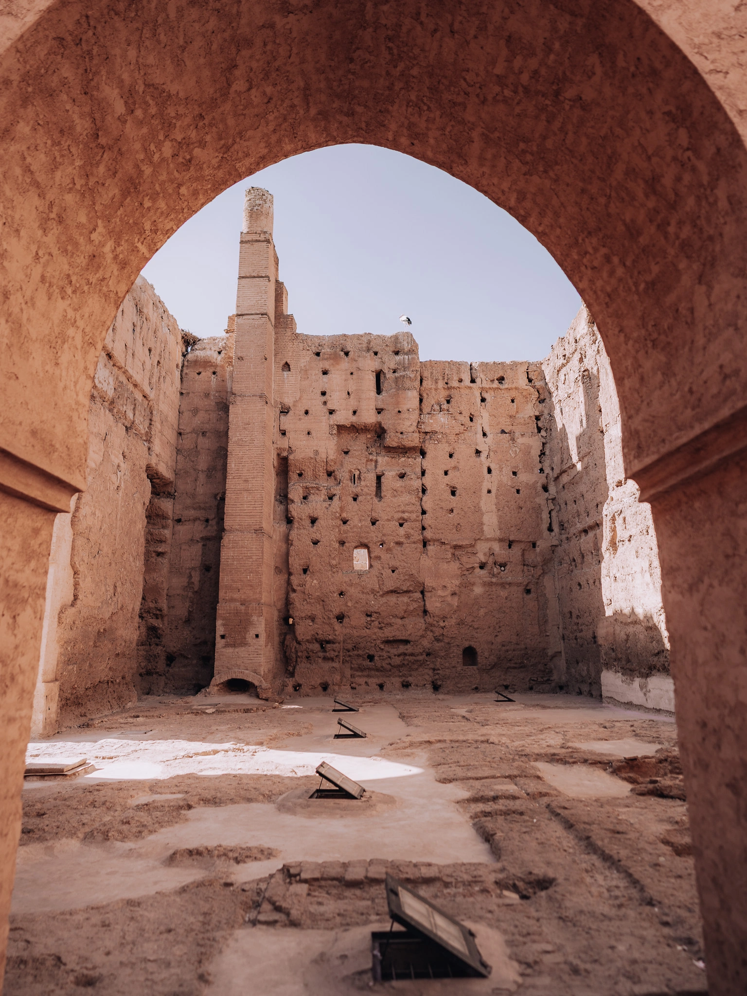 ruins at El Badi Palace in Marrakech Morocco
