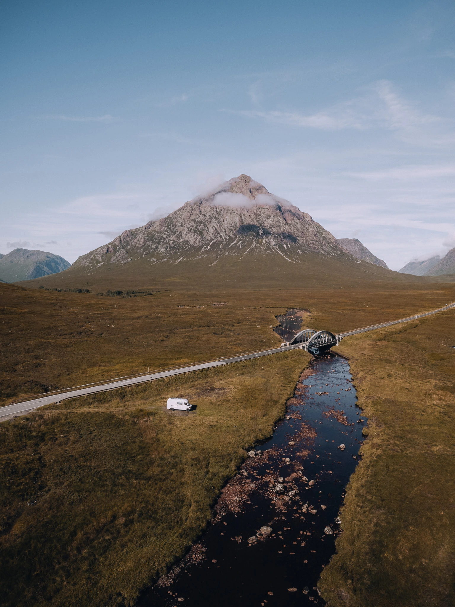 Dramatic mountain landscape in Glencoe, Scotland during a solo road trip