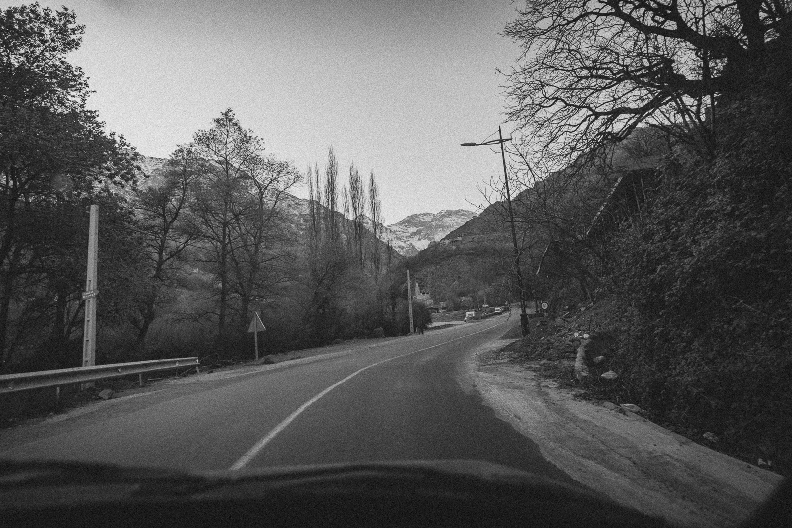 Driving through the Atlas Mountains towards the start of the Mount Toubkal trek