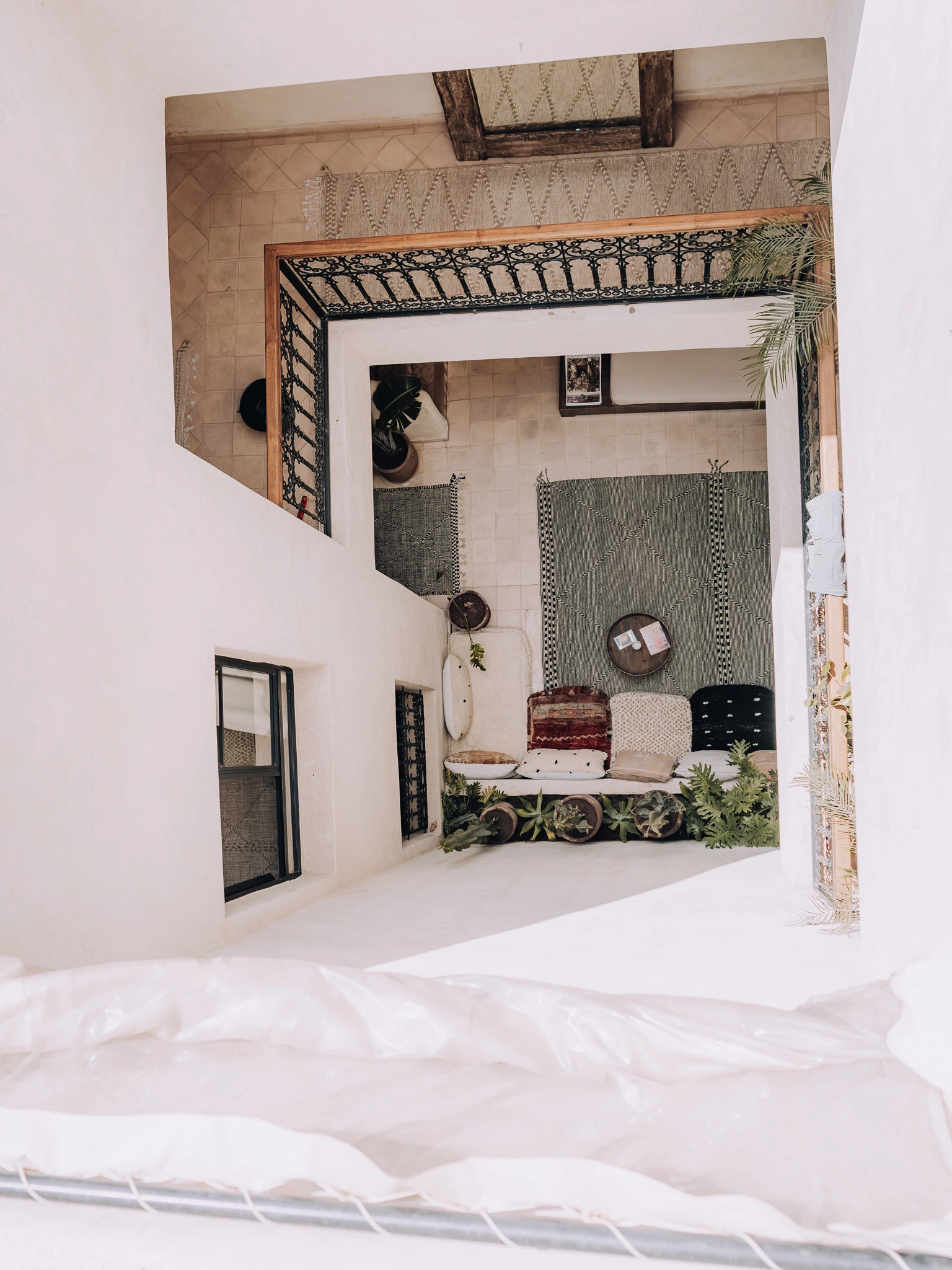 Traditional Moroccan architecture and details at Riad Solange in Marrakech.