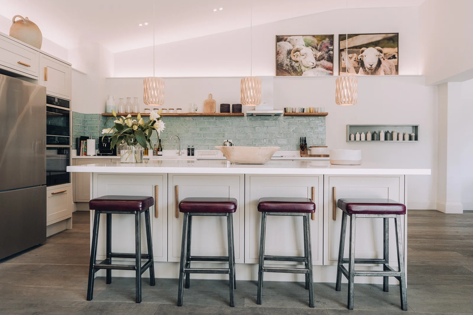 Kitchen inside the Bull Pen at Bibury Farm Barns
